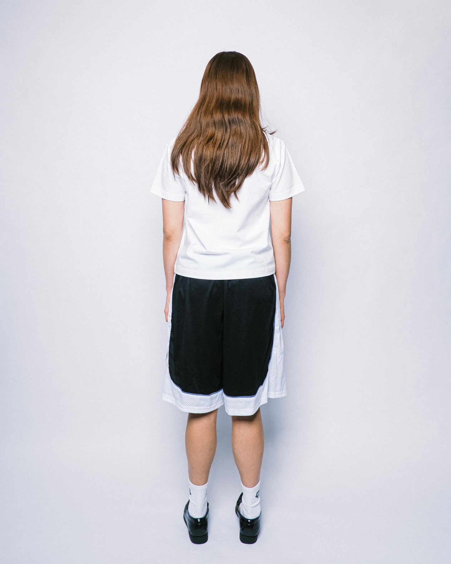 108WAREHOUSE - Two Panel Mesh Shorts - Black / White