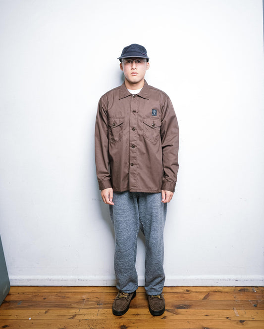 South2 West8 Brown Pocket Shirt