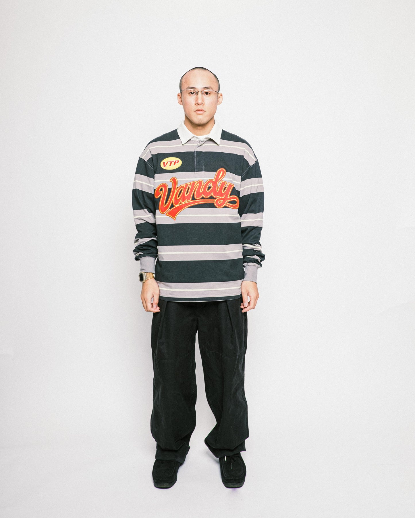 VANDYTHEPINK - Patchwork Polo L/S - Black