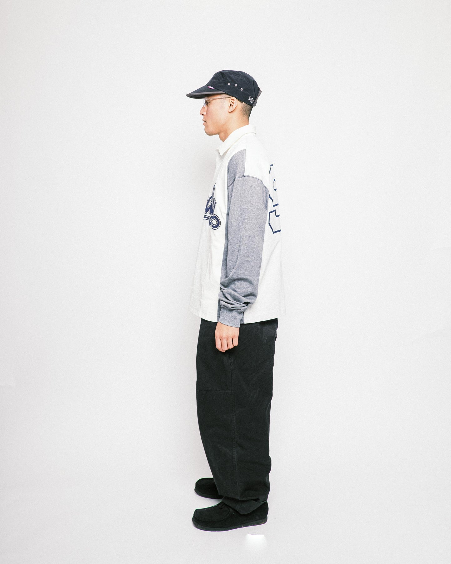 VANDYTHEPINK - Patchwork Polo L/S - Heather Grey