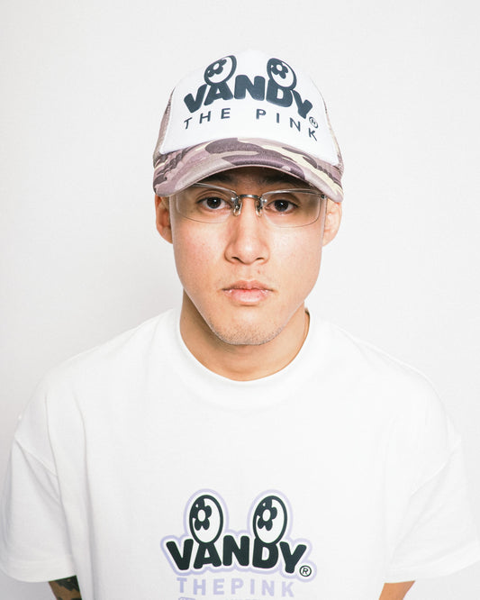 VANDYTHEPINK - Eye Logo Trucker Hat - Yellow Camo