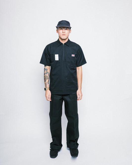 Ben Davis - Short Sleeve Half Zip Solid (Black)