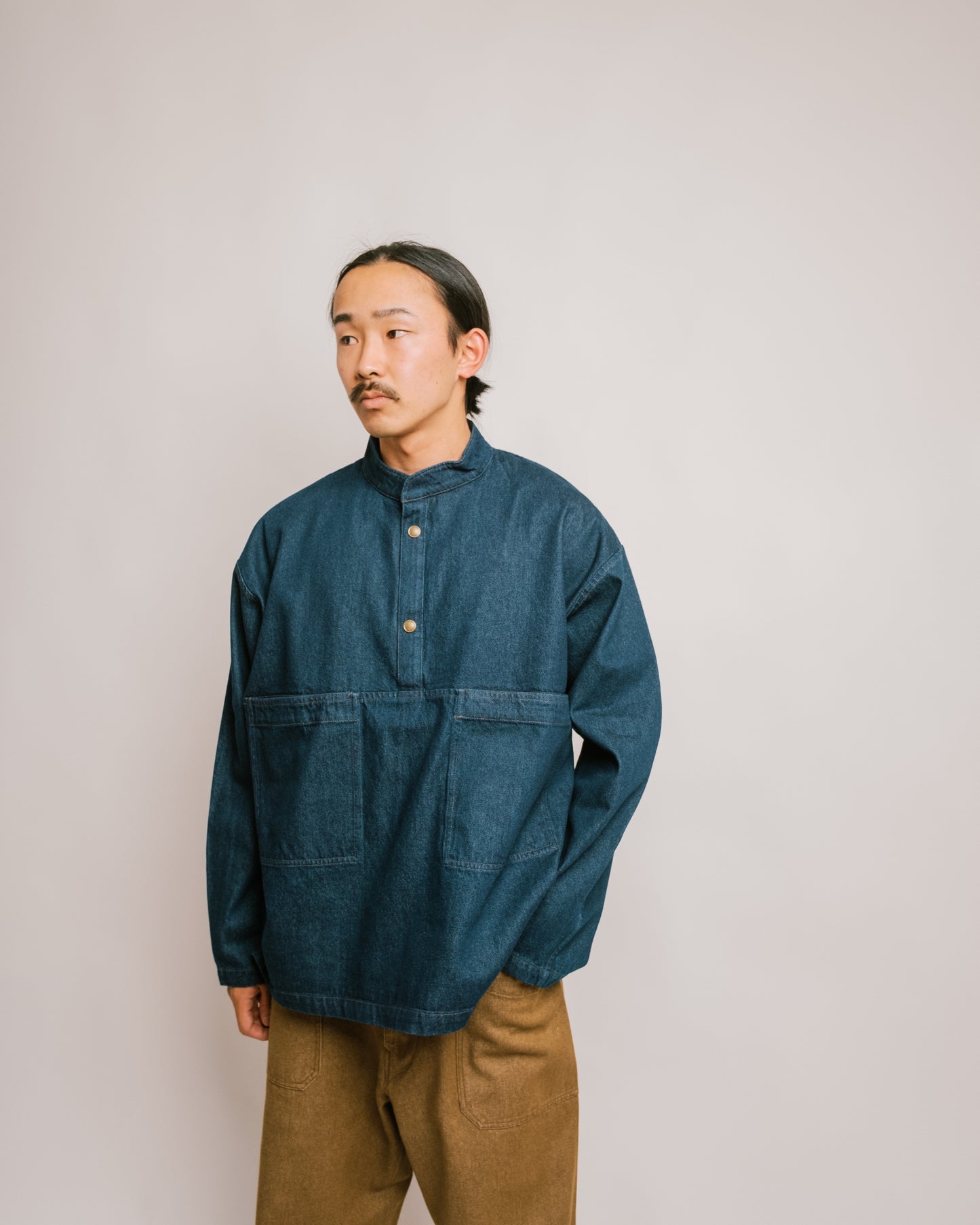 Army Twill - Denim Dot Bottom Smock - Navy