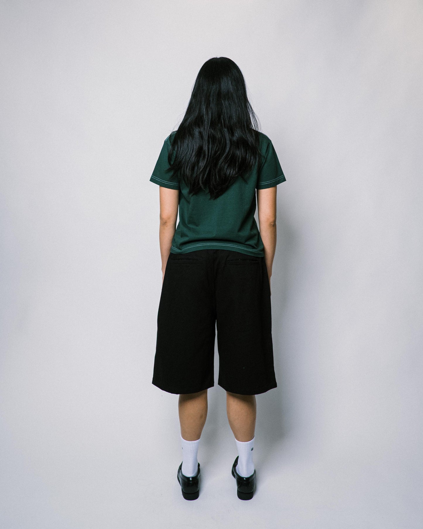 108WAREHOUSE - Contrast Stitch Heavy Logo T-Shirt - Forest Green