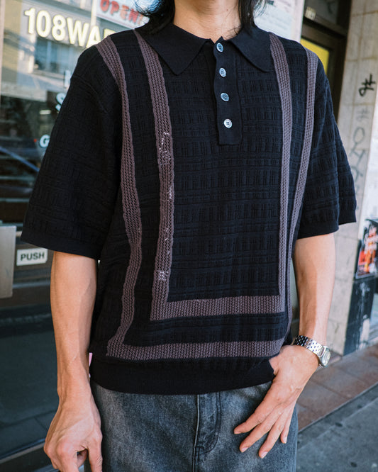 F-LAGSTUF-F - S/S Polo Sweater - Black