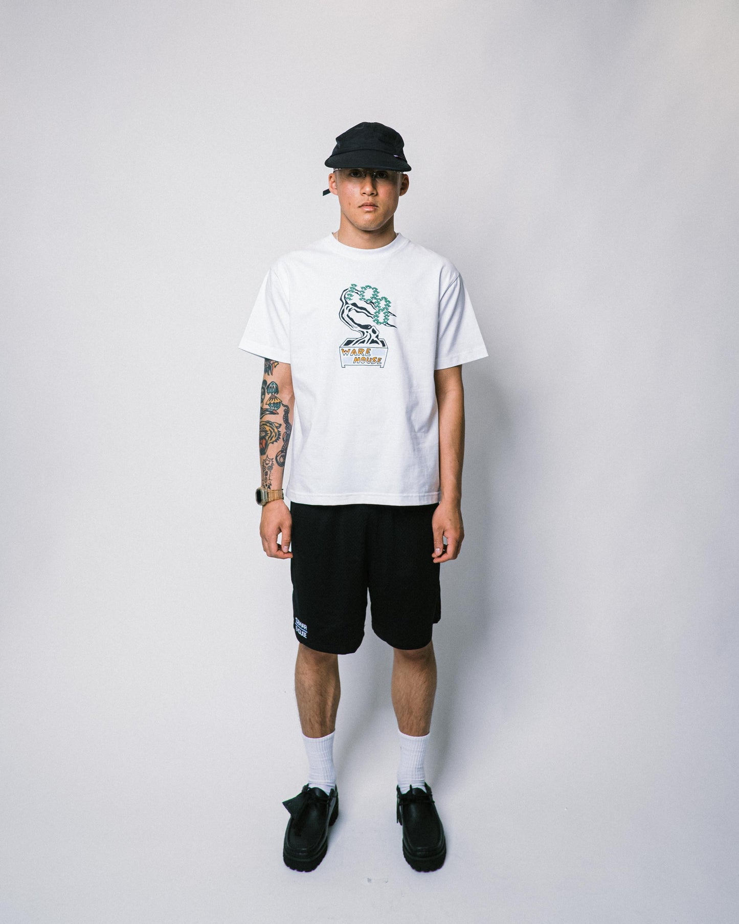 108WAREHOUSE - Stripe Logo Mesh Shorts - Blue