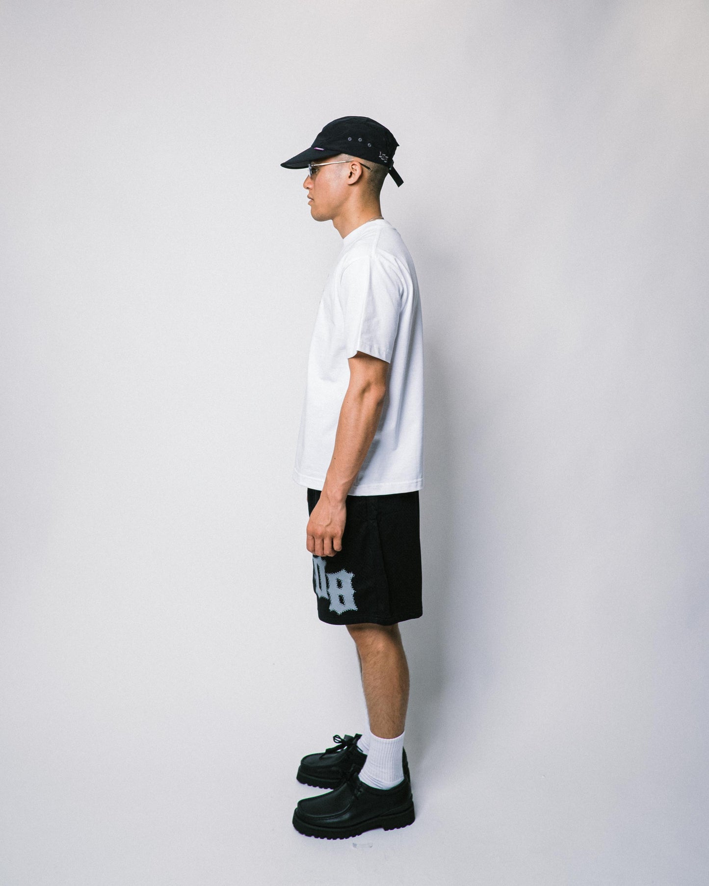 108WAREHOUSE - Big Team Logo Mesh Shorts - Black / Grey