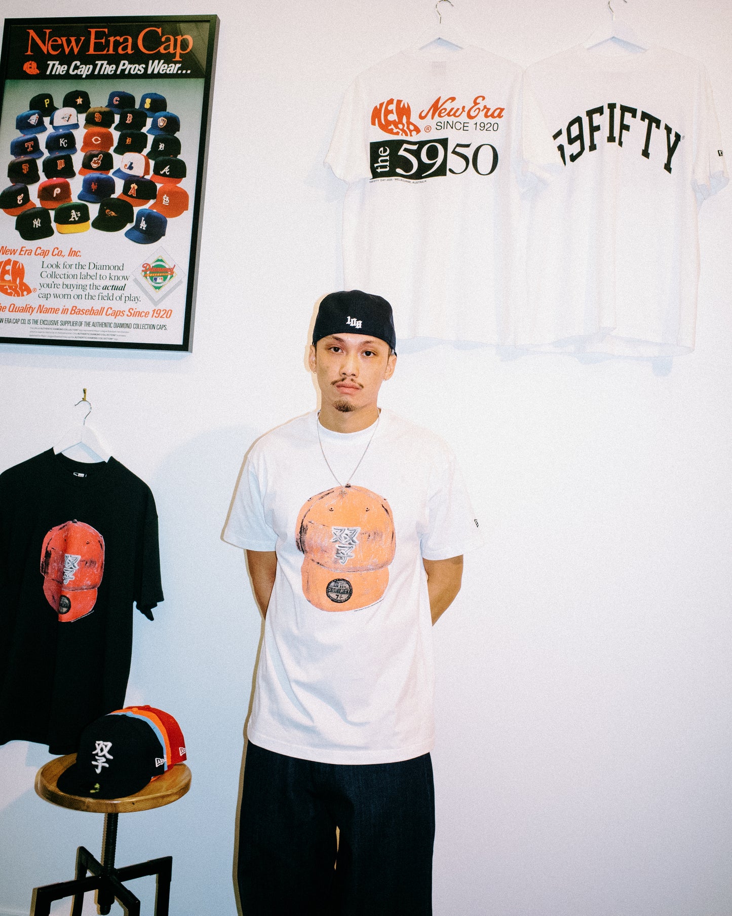 108Warehouse x New Era TEE - Pandasex - Orange / White