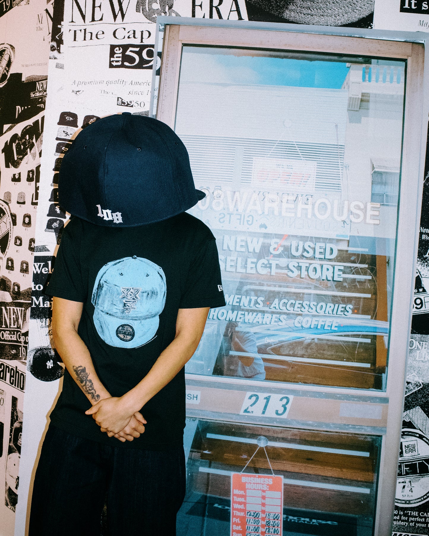 108Warehouse x New Era TEE - Pandasex - Sky Blue / Black
