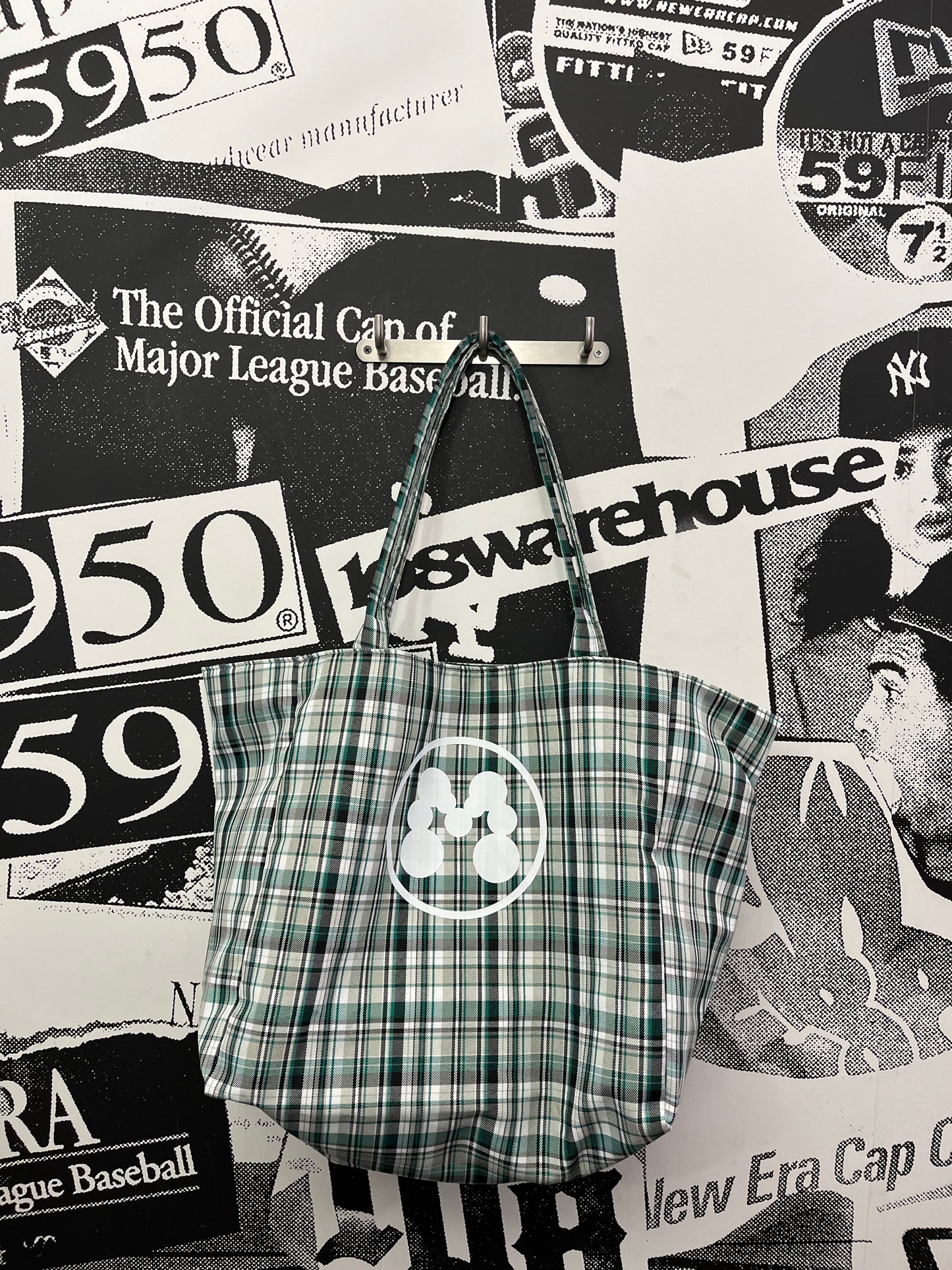 Momotoys - Bubble M Plaid Tote Bag - Green