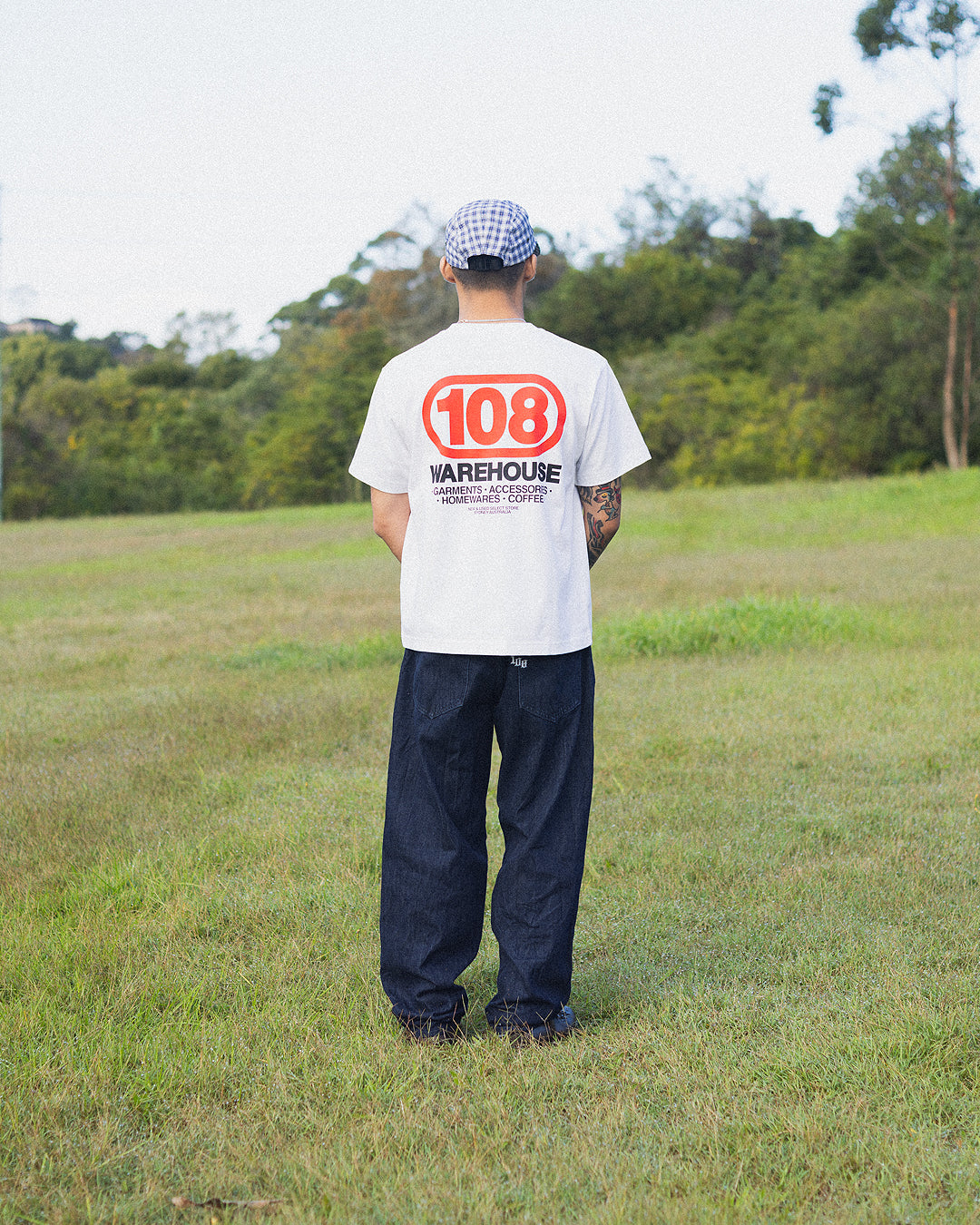 108WAREHOUSE - Oval T-Shirt (Red/Black on White)