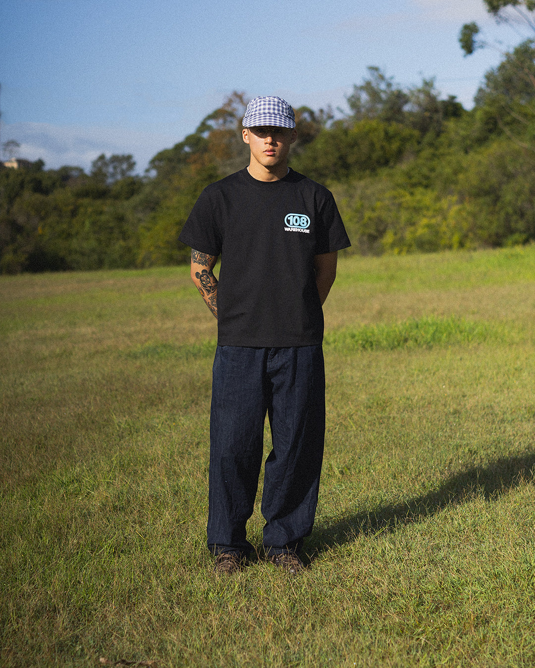 108WAREHOUSE - Oval T-Shirt (Light Blue / Black)