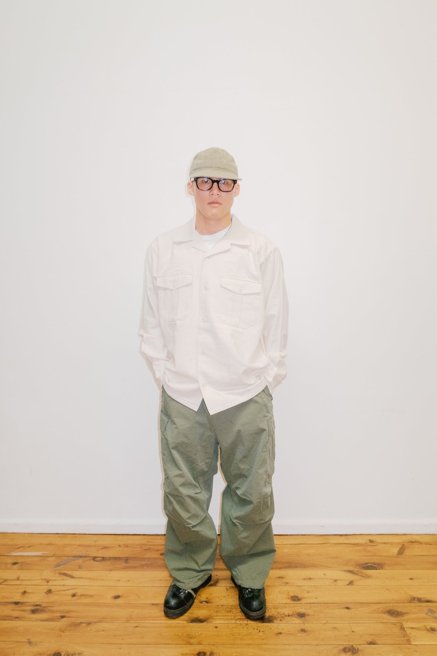 Army Twill - Cotton Slab Utility Shirt - Ecru