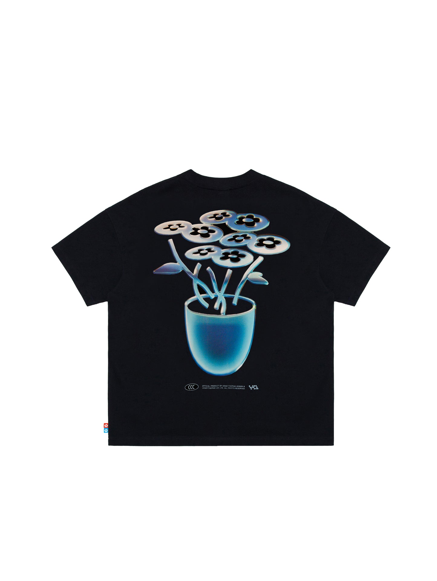 VANDYTHEPINK - Chrome Flower T-shirt - Black