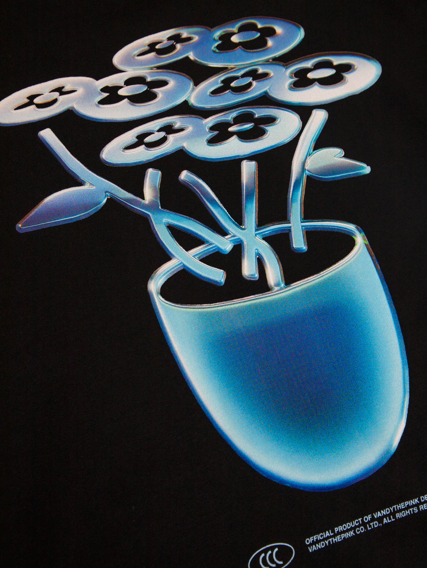VANDYTHEPINK - Chrome Flower T-shirt - Black