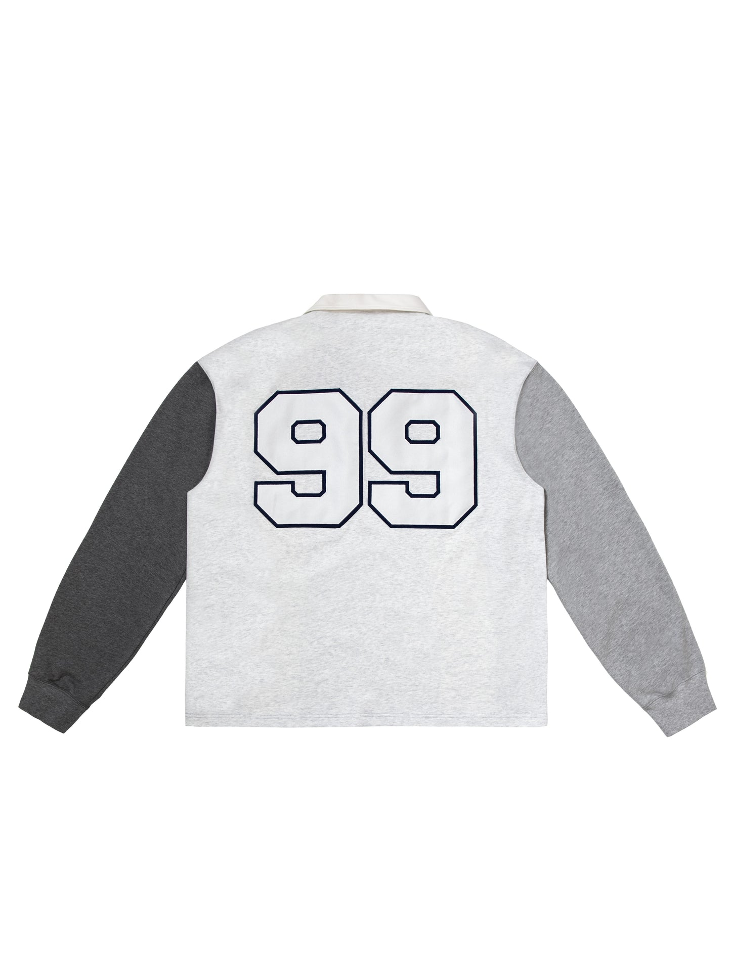 VANDYTHEPINK - Patchwork Polo L/S - Heather Grey