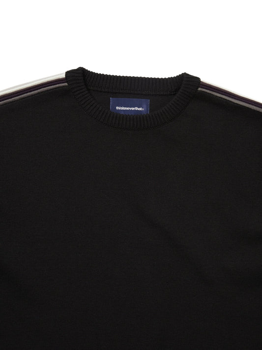 Thisisneverthat - Striped Sleeve Knit Crew - Black