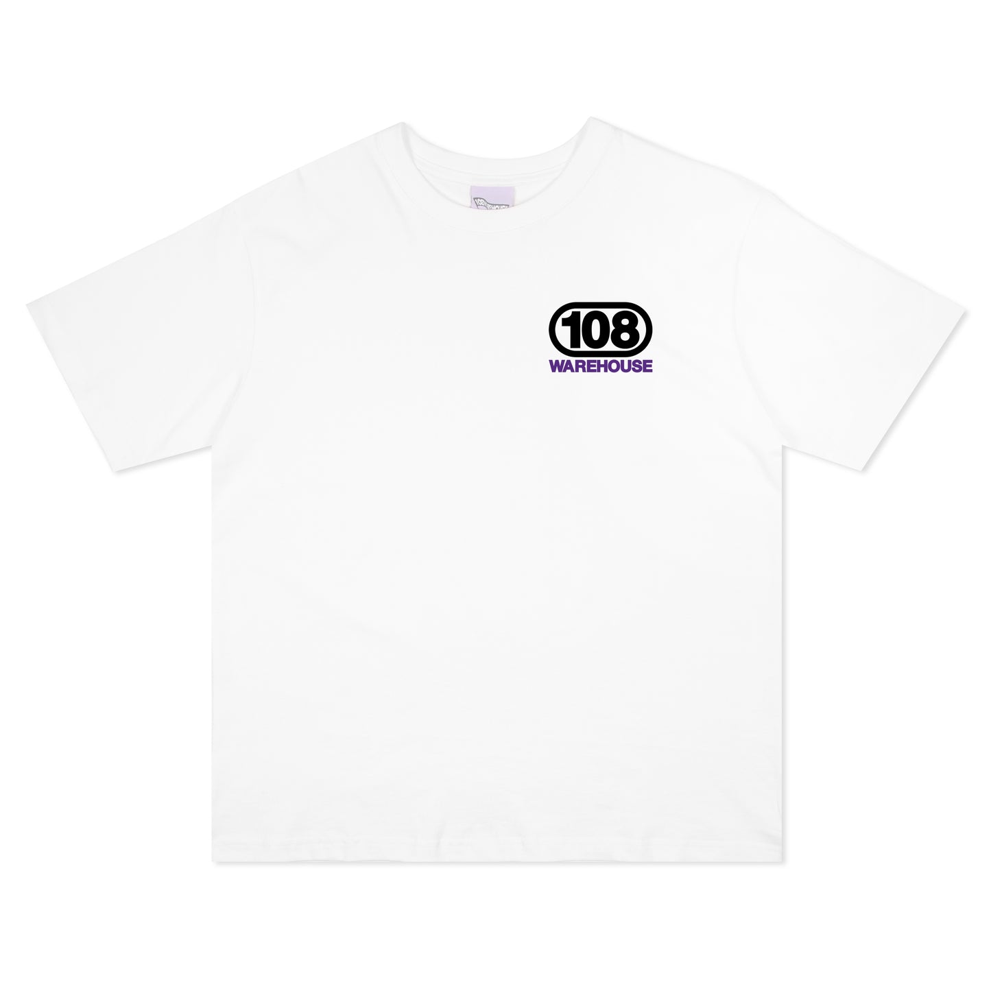 108WAREHOUSE - Oval T-Shirt (Black/Purple on White)