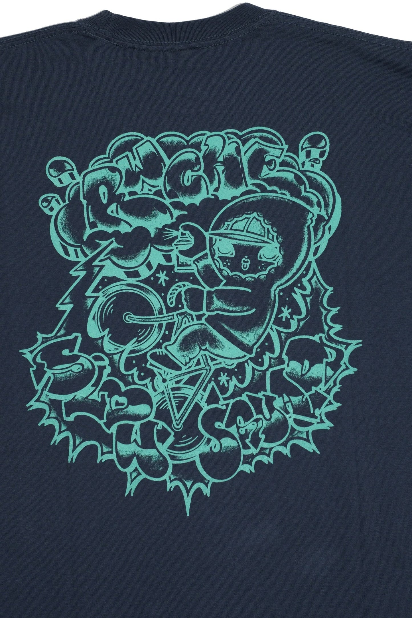 Slow Squad International x RWCHE - Yumyum Vandal T-Shirt by ZECS - Steel Blue