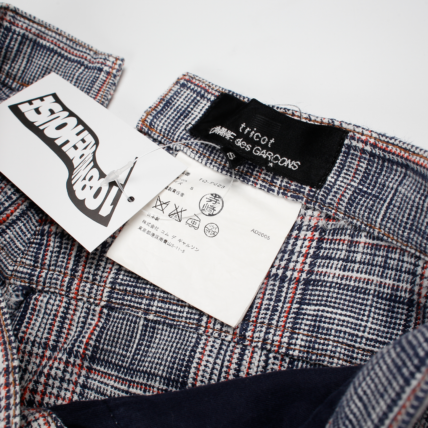 CDG Tricot Red/White Houndstooth Trousers