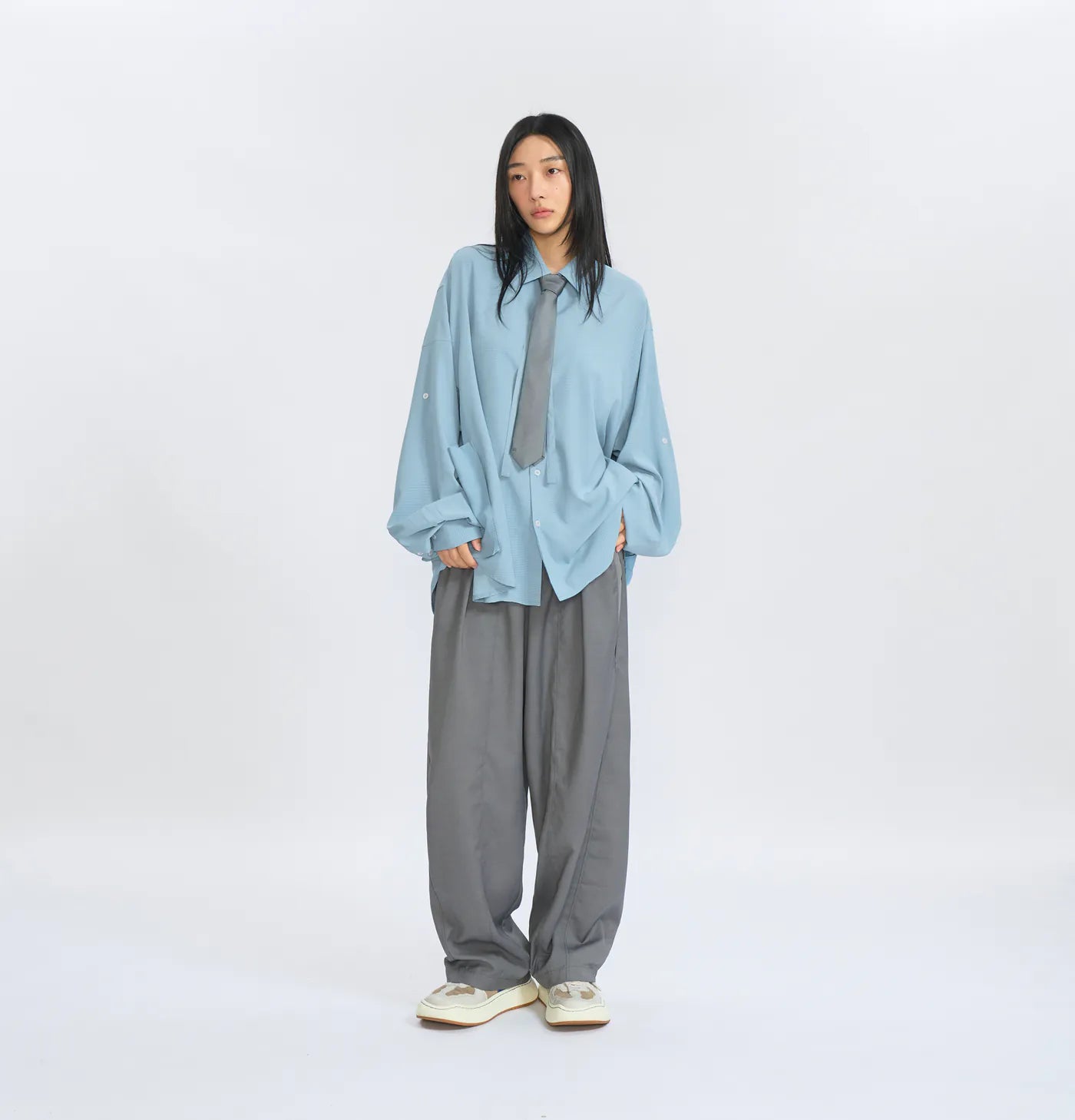 Melsign - Relaxed Fit Seersucker Shirt - Sky