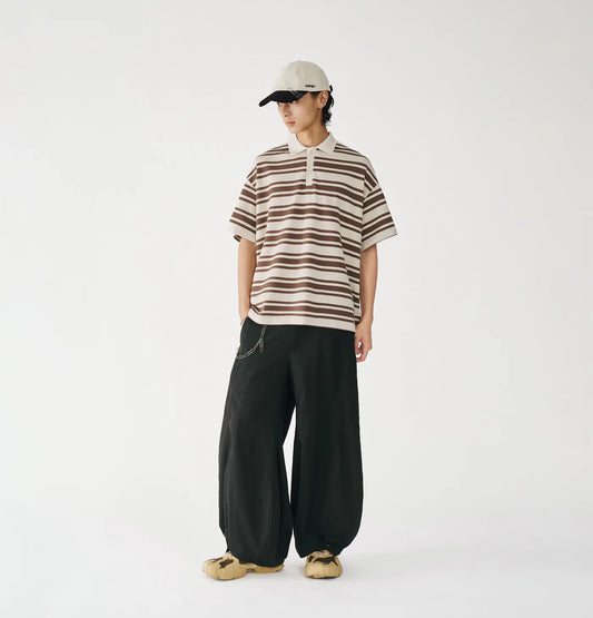 Melsign - Wide Stripe Polo - Chocolate