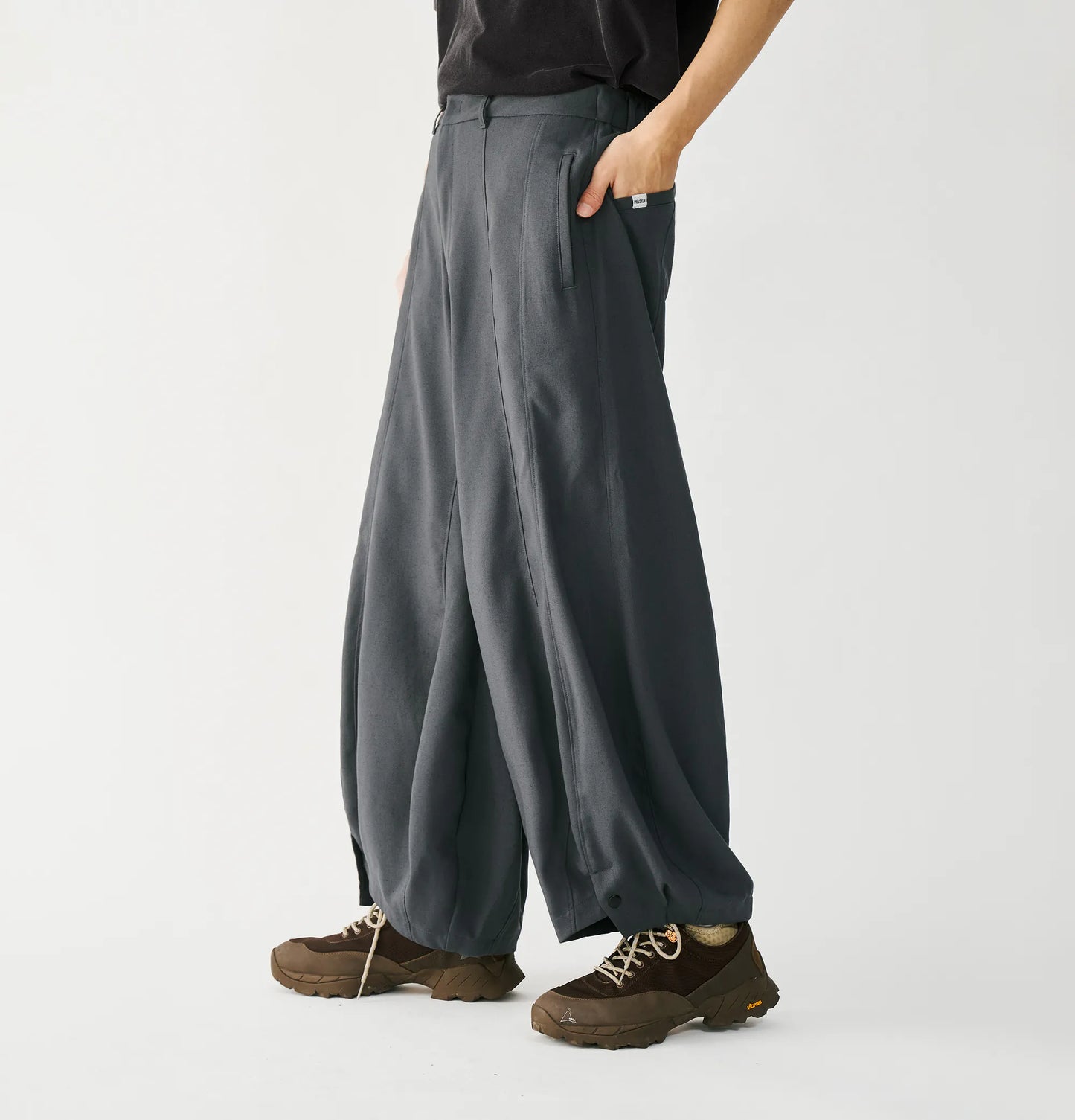 Melsign - Special Cutting Linen Trousers - Dark Gray