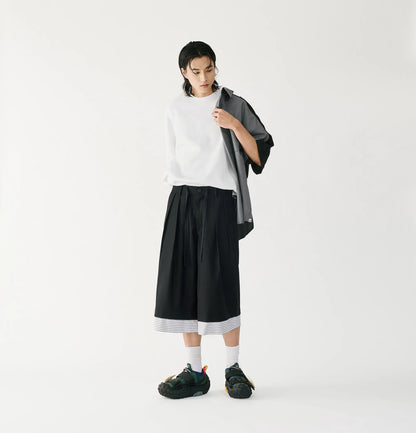 Melsign - Cropped Wide Trousers - Black