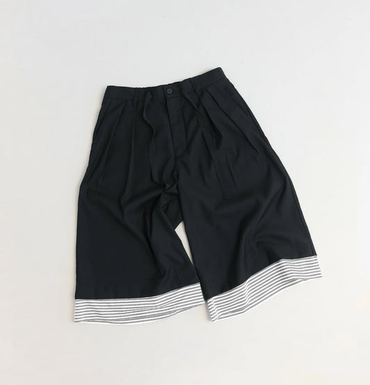 Melsign - Cropped Wide Trousers - Black