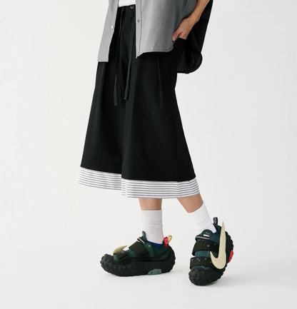 Melsign - Cropped Wide Trousers - Black