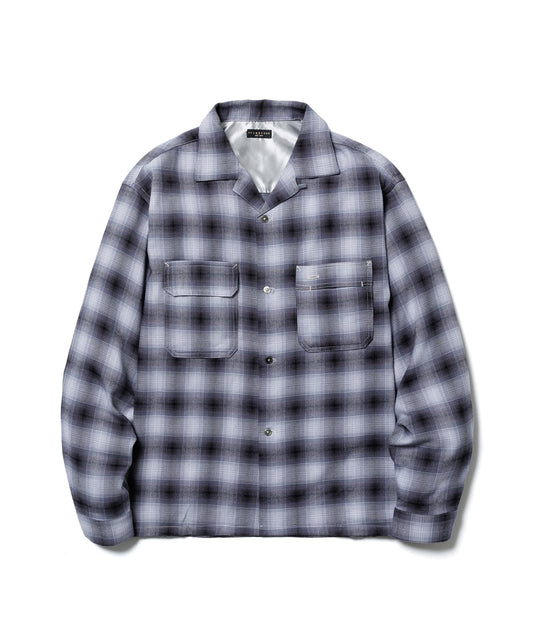 F-LAGSTUF-F - Shadow Plaid L/S Rayon Shirt - Gray