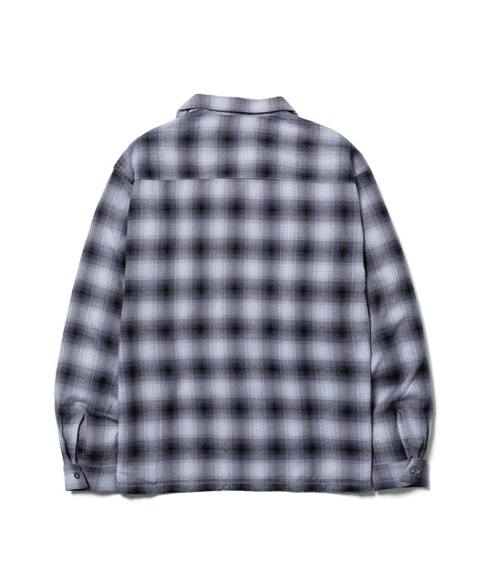 F-LAGSTUF-F - Shadow Plaid L/S Rayon Shirt - Gray
