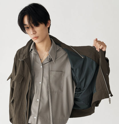 Melsign - Zip-up Pocket Short Jacket - Brown