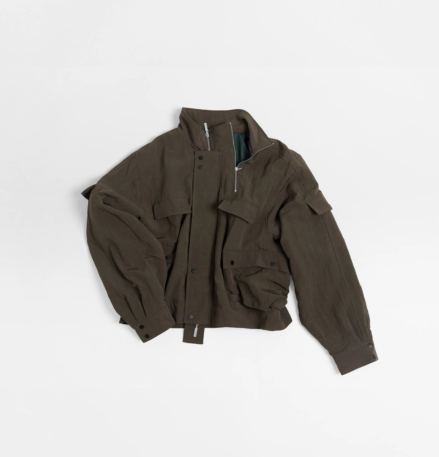 Melsign - Zip-up Pocket Short Jacket - Brown