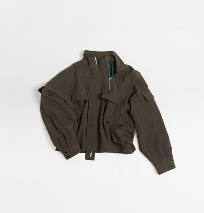 Melsign - Zip-up Pocket Short Jacket - Brown