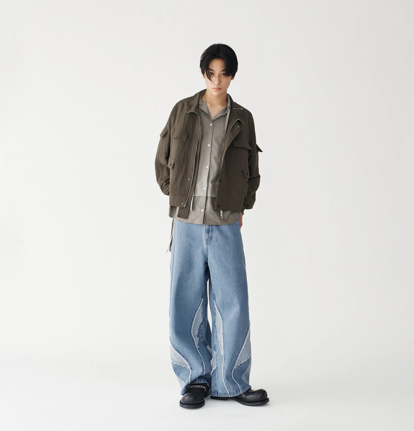 Melsign - Zip-up Pocket Short Jacket - Brown