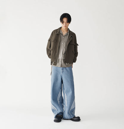 Melsign - Zip-up Pocket Short Jacket - Brown