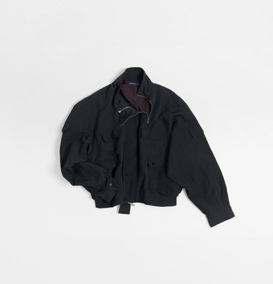 Melsign - Zip-up Pocket Short Jacket - Navy