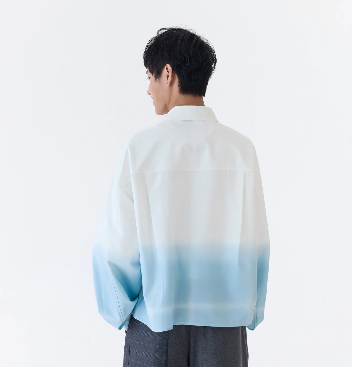 Melsign - Gradient Effect Shirt White Sky  - White/Blue