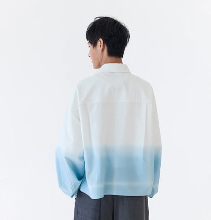 Melsign - Gradient Effect Shirt White Sky  - White/Blue