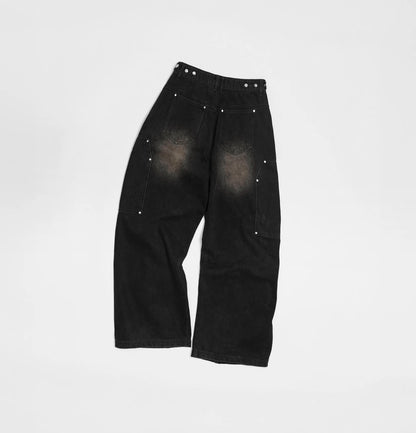 Melsign - Canvas Wide Leg Jeans - Black