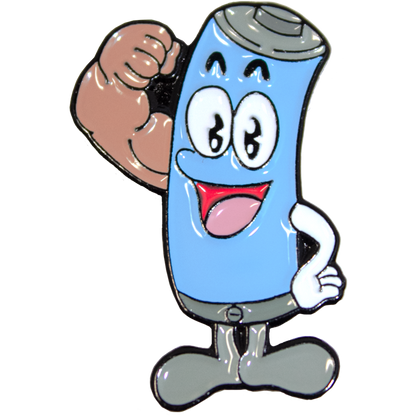 OHSHIT! / MADE IN THE USA - MUSCLE BATTERY PIN Pin - Multi