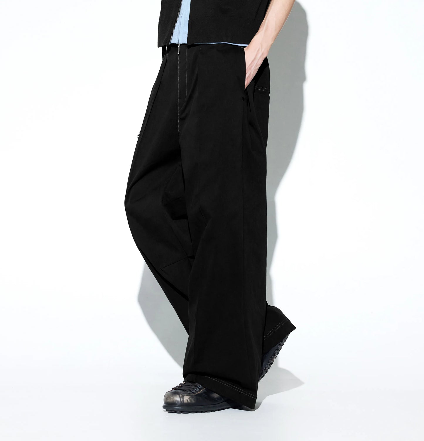 Melsign - Pastel Pleated Pants - Black