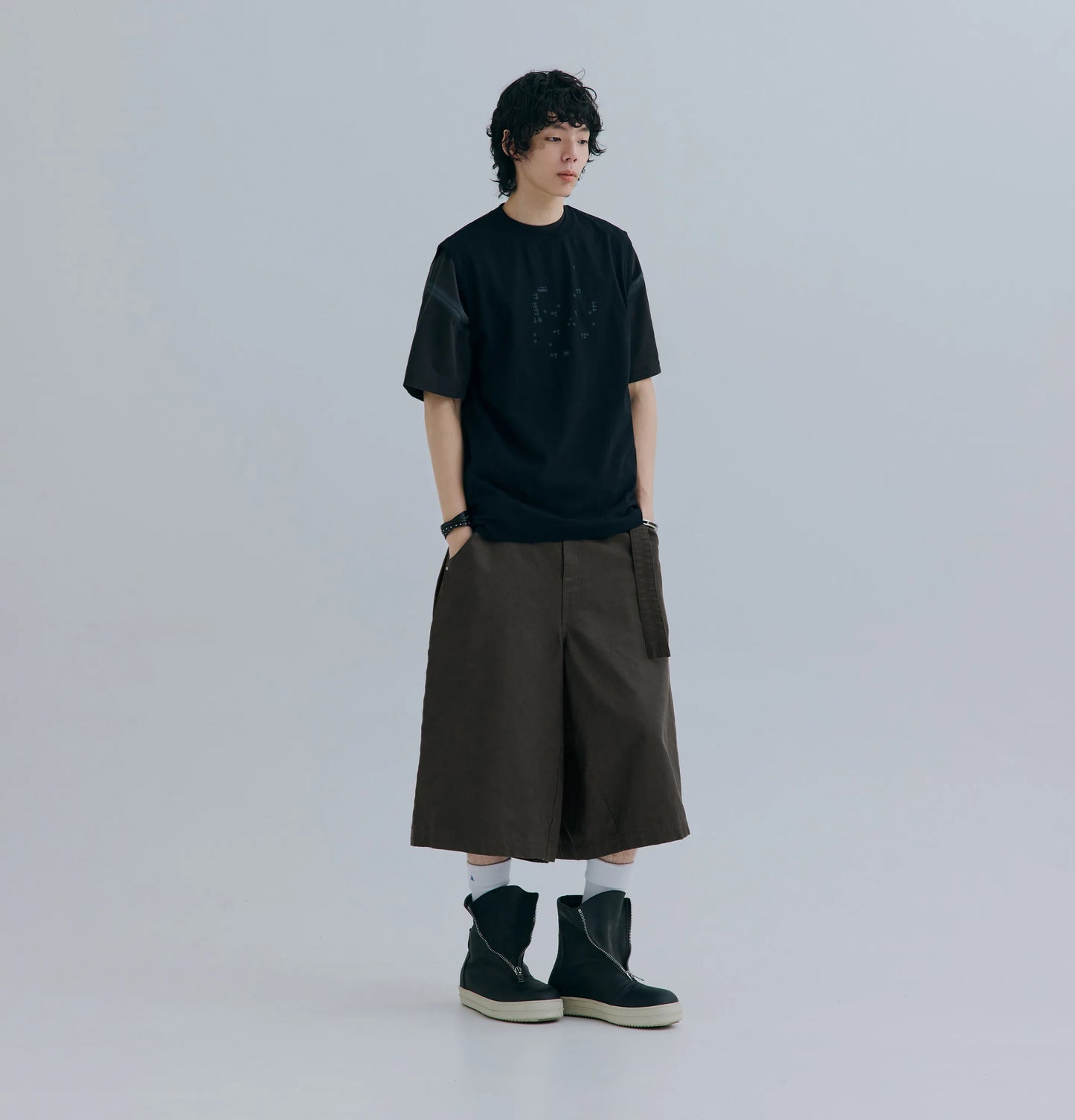 Melsign - Cropped Drapey Baggy Pants - Black