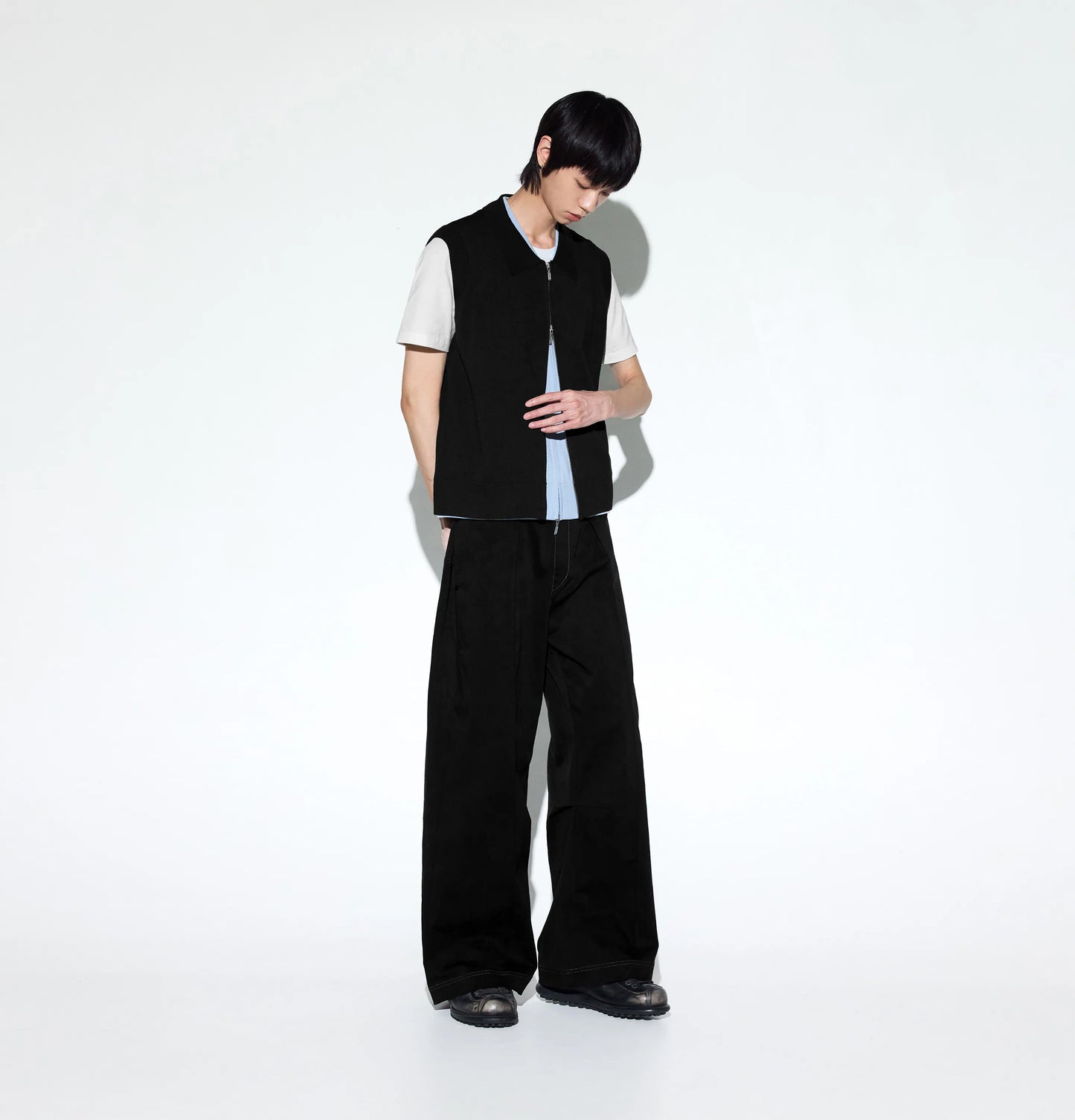 Melsign - Pastel Pleated Pants - Black