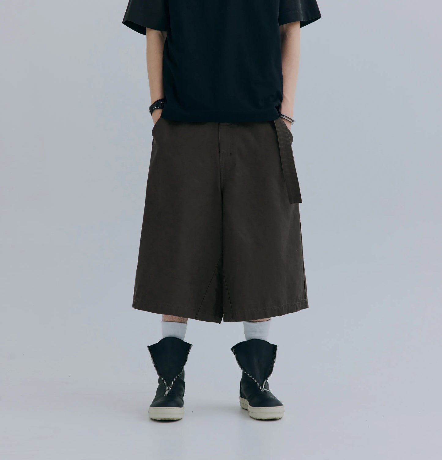 Melsign - Cropped Drapey Baggy Pants - Black
