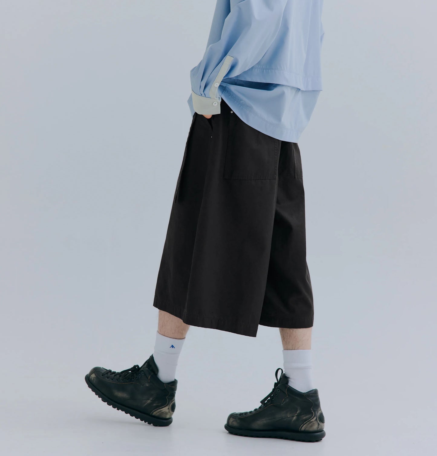 Melsign - Cropped Drapey Baggy Pants - Black