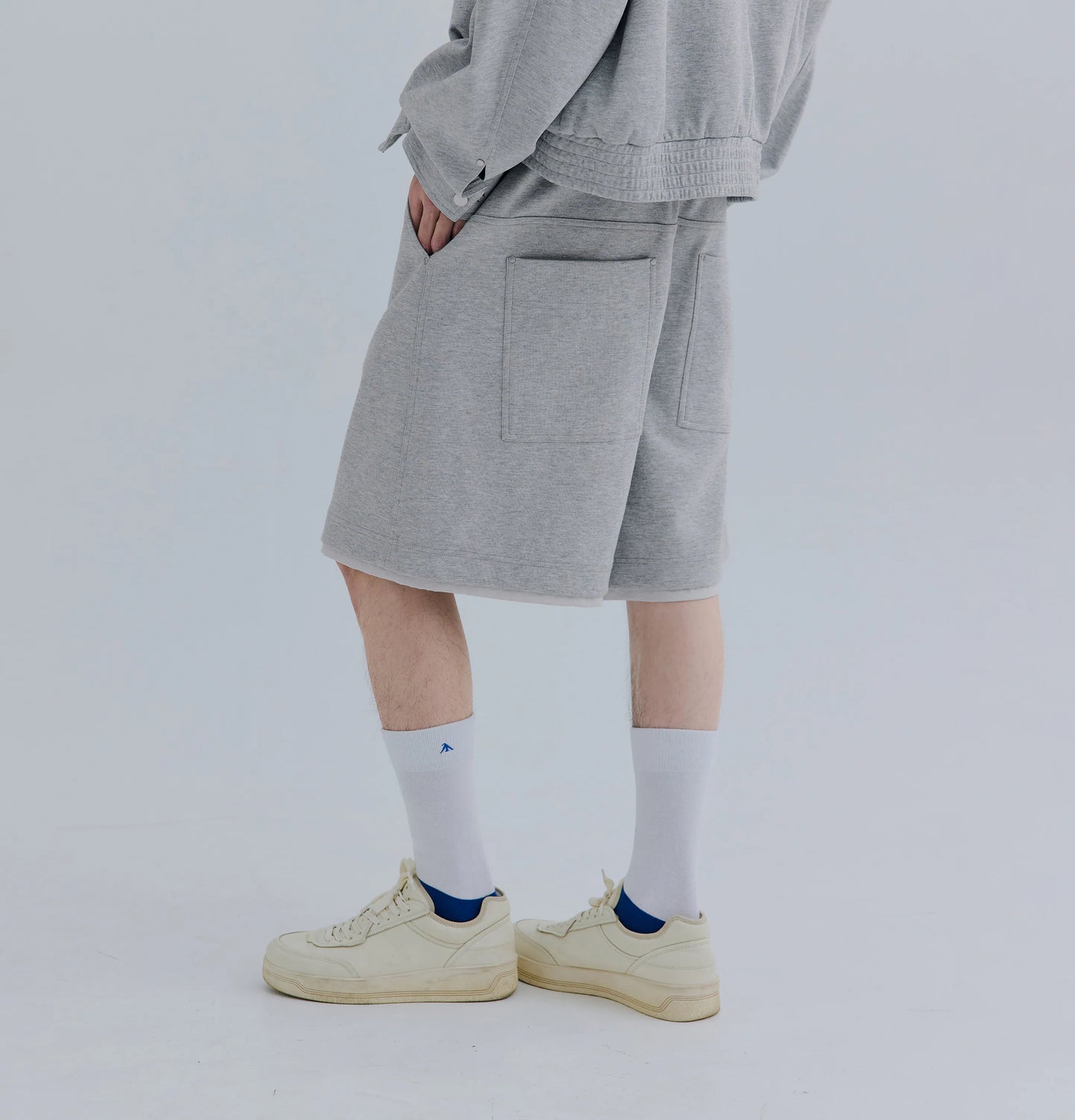 Melsign - Layered Edge Sweatshorts - Gray