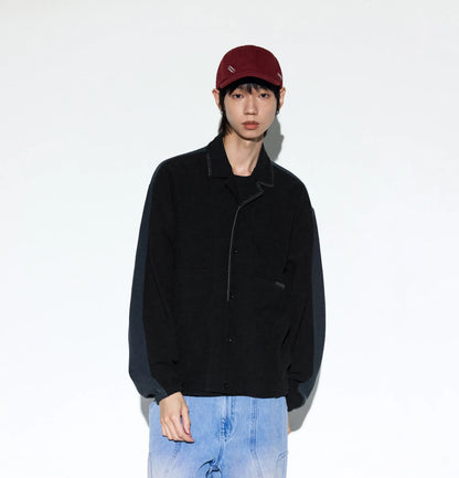Melsign - Merged Knit L/S Shirt - Black-Navy