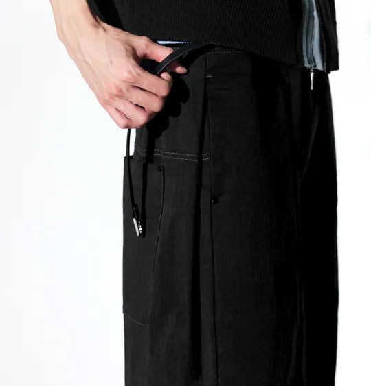 Melsign - Pastel Pleated Pants - Black